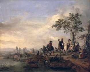 Falkner kehren von der Jagd zurück, 1658-60
